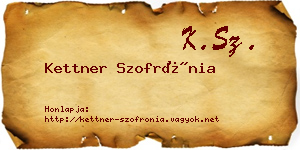 Kettner Szofrónia névjegykártya